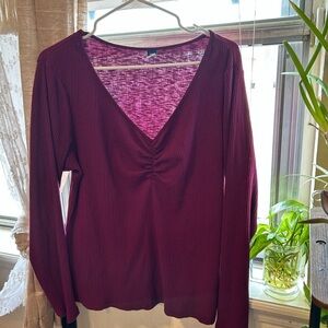 Women's V-Neck Plum Top